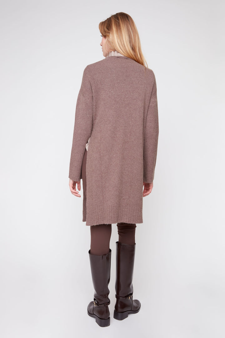 The Marlowe Side Slit Sweater Dress – Mocha
