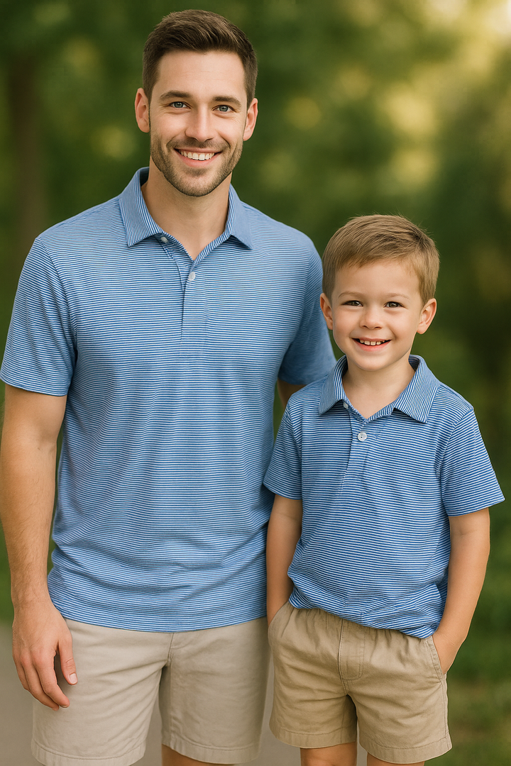 Navy & Light Blue Stripe Polo