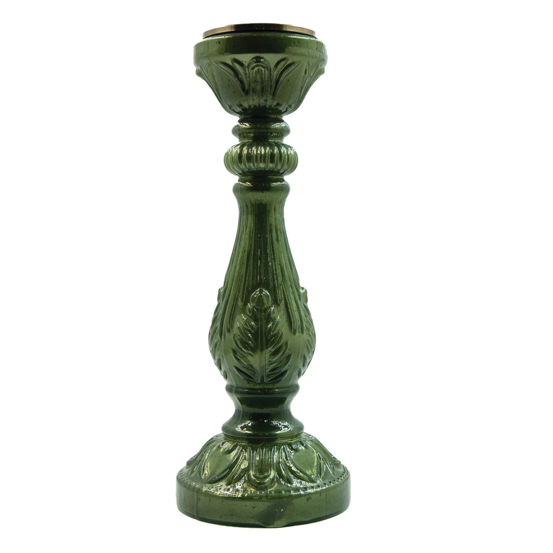 Evergreen Elegance Mercury Glass Candle Holders