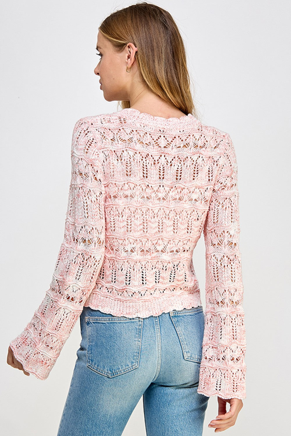 Marled Yarn Pink Sweater