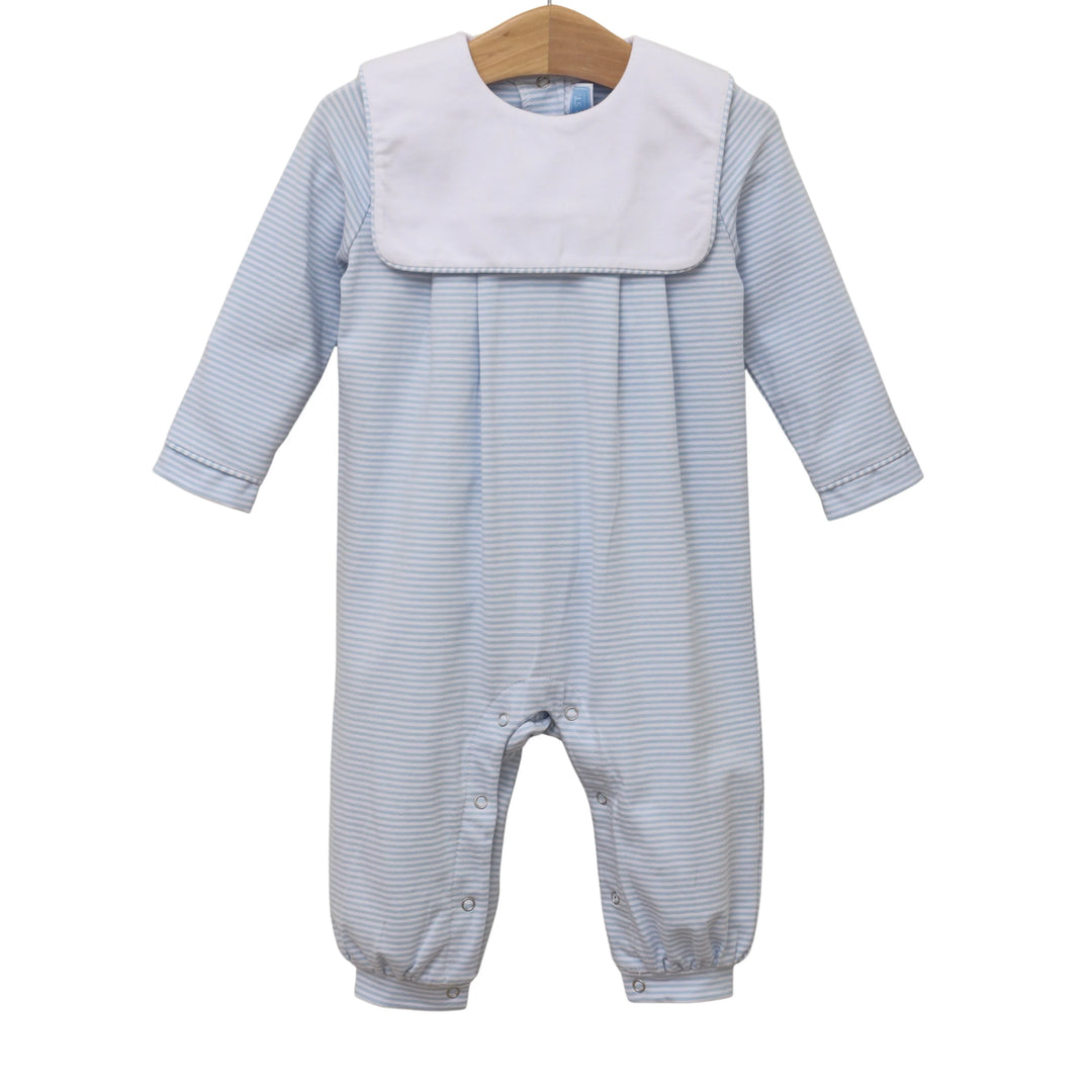 Little Gentleman Blue Stripe Romper