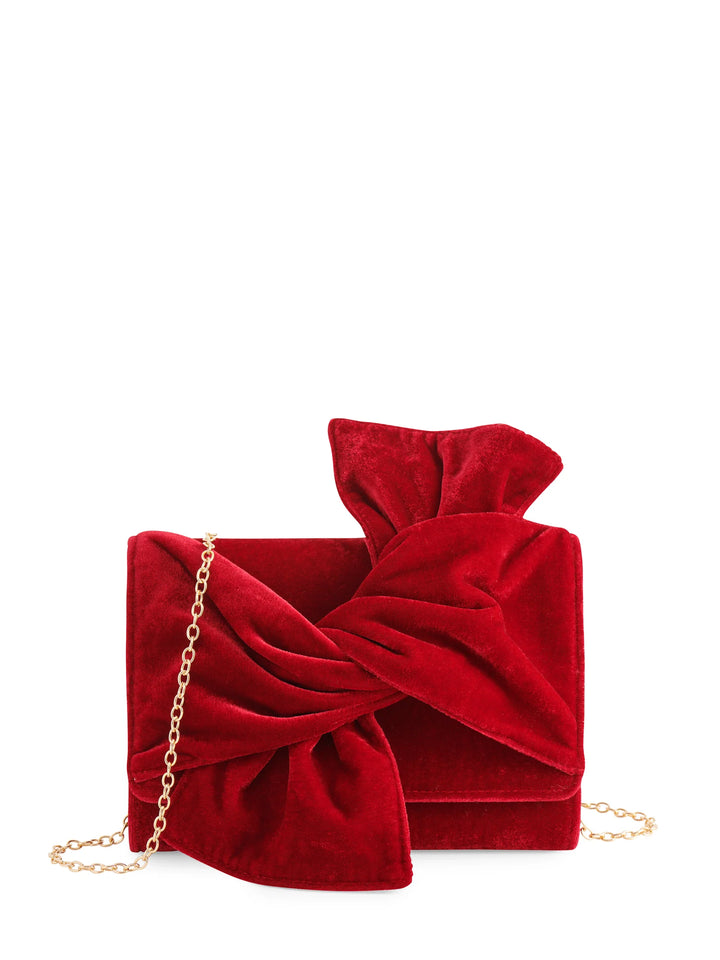 Holiday Velvet Bow Clutch