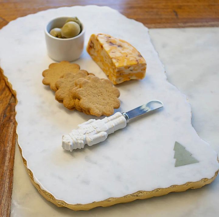 White Marble Christmas Tree Charcuterie Board – 15”