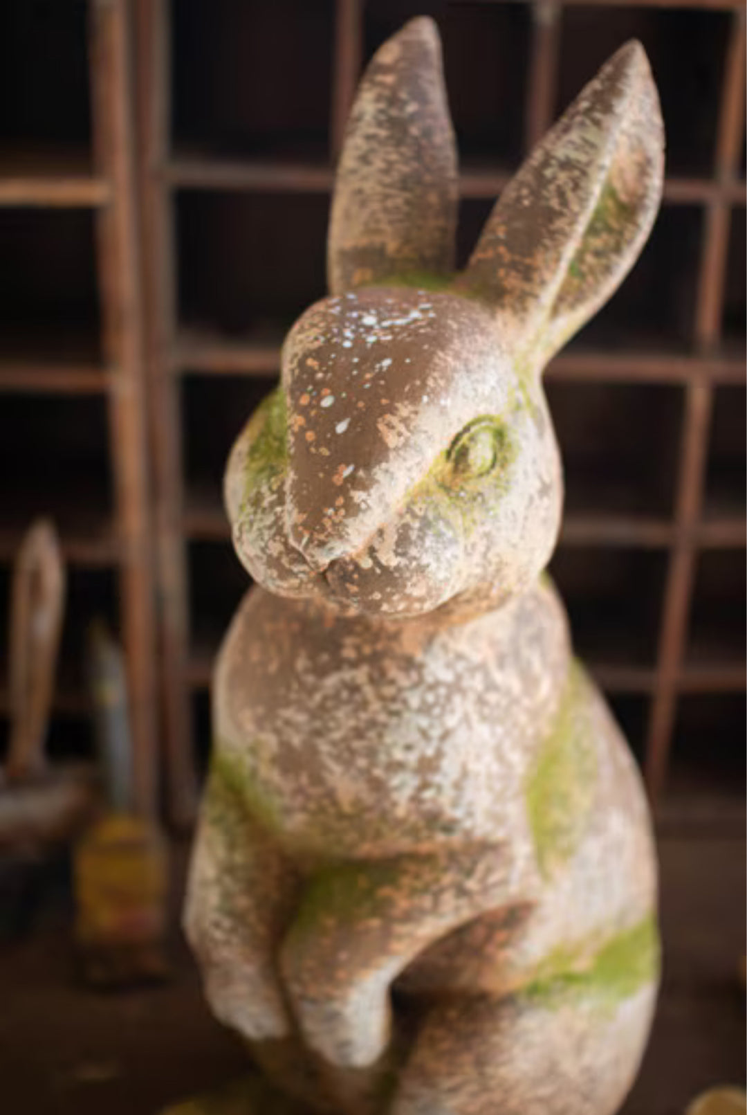 Mossy Meadow Rabbit Statue - Faux Concrete