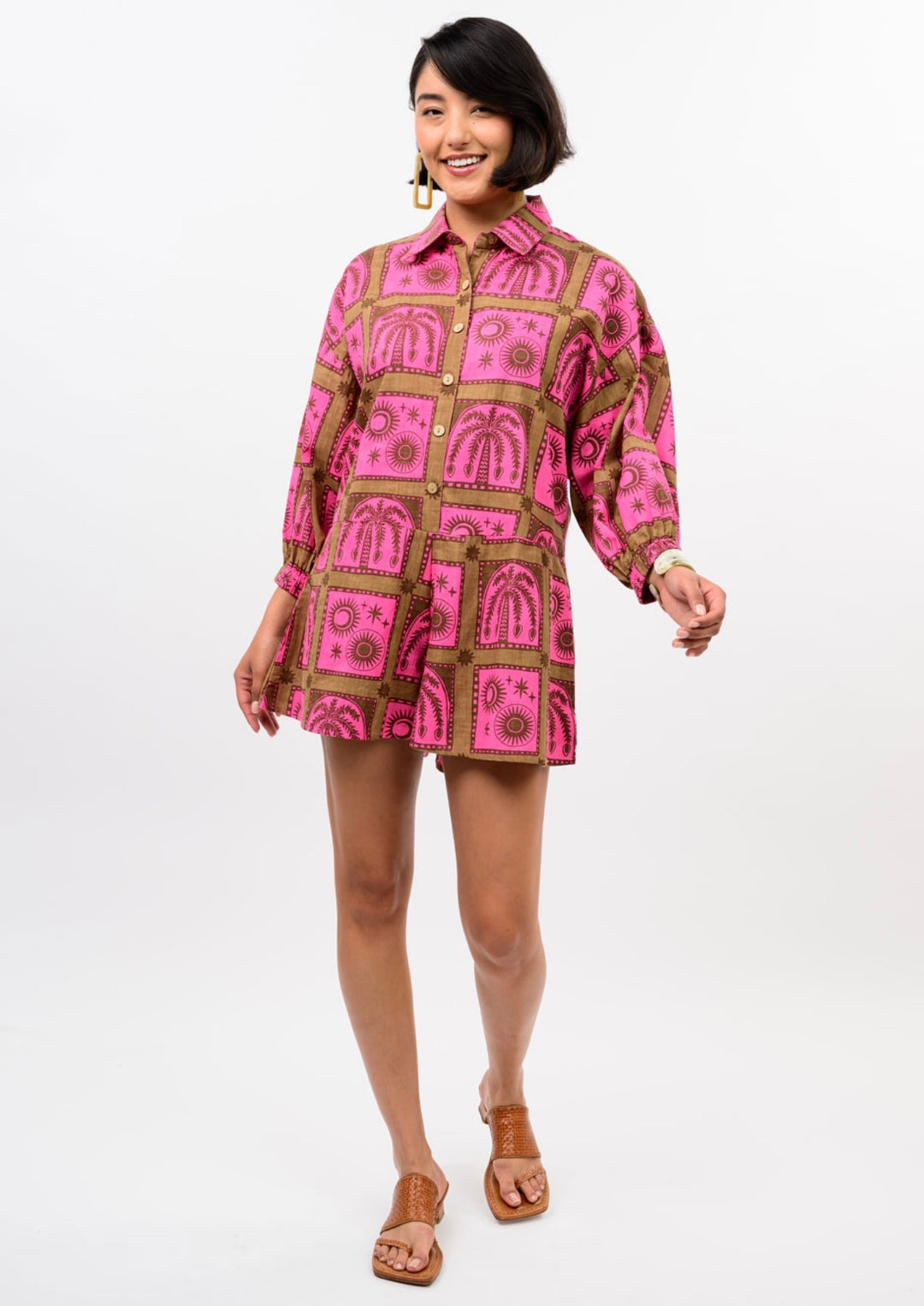 Pink Palms Getaway Romper