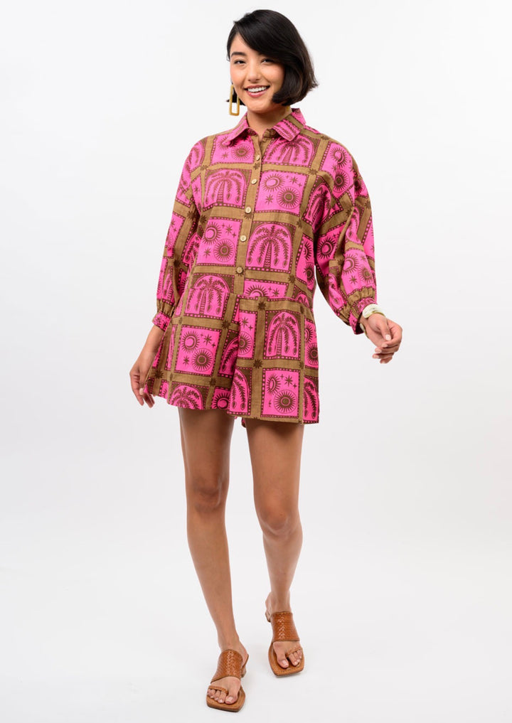 Pink Palms Getaway Romper