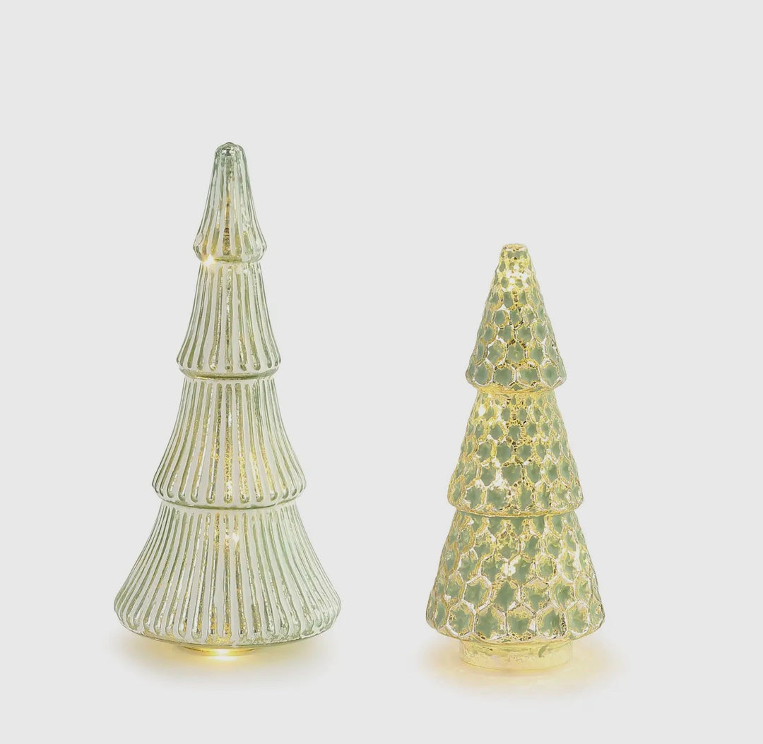Teal Lit Christmas Trees