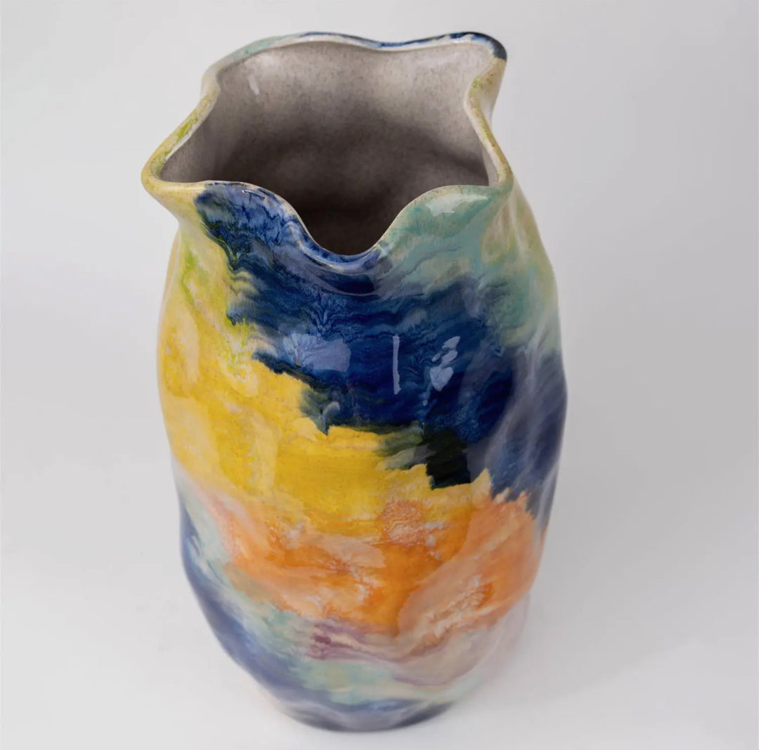 Sunset Brushstroke Statement Vase