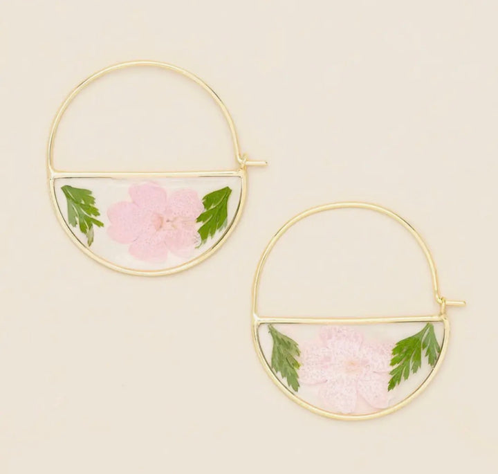 Pressed Petal Hoop Earrings - FINAL SALE