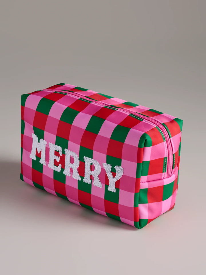 Merry Gingham Cosmetic Bag