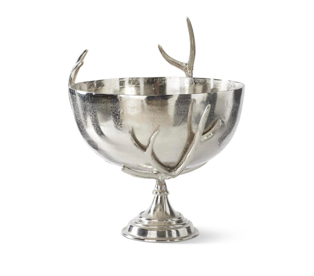 Silver Antler Pedestal Serving Bowl