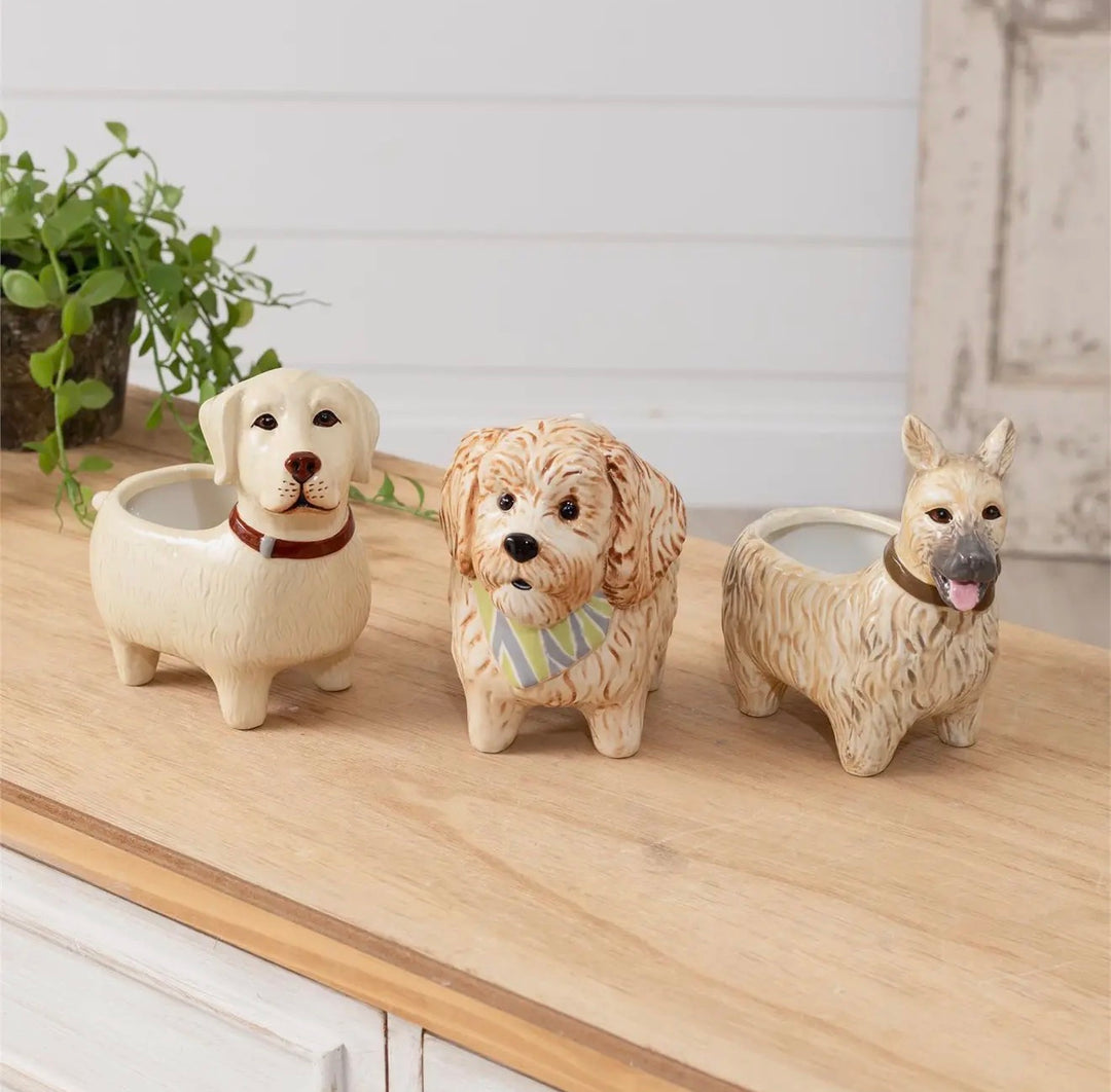 Ceramic Dog Planter Collection (Multiple Styles Available)