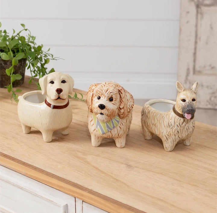 Ceramic Dog Planter Collection (Multiple Styles Available)
