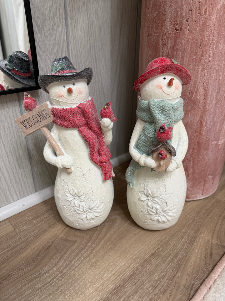 Glittered Snowmen with Hats
