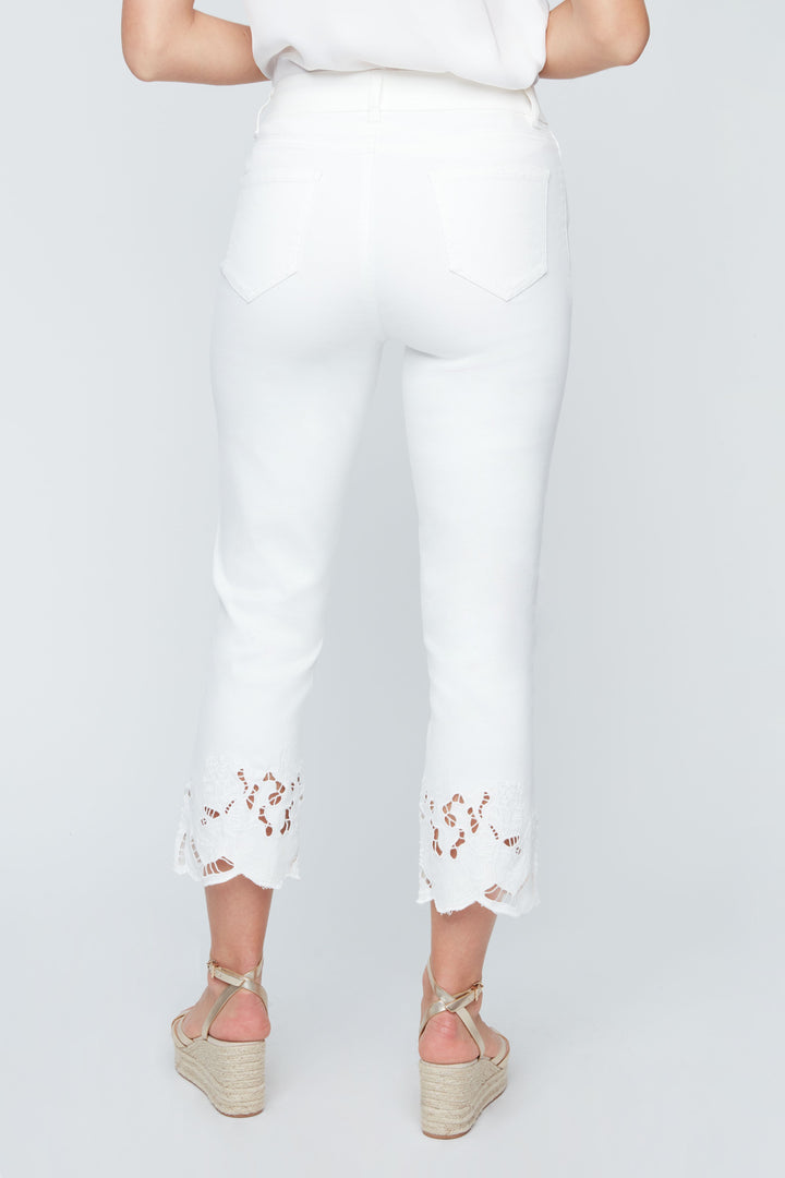 Eyelet Breeze Crop White Pants