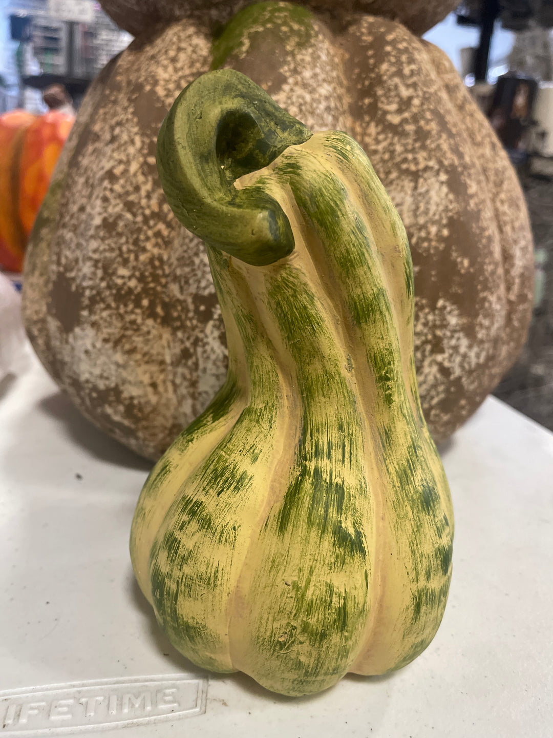 Green Striped Gourds and Pumpkins