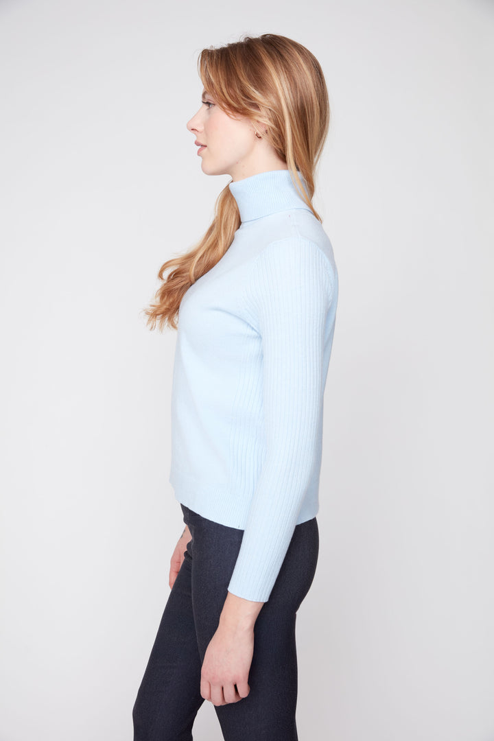 The Celeste Turtleneck Sweater – Powder Blue