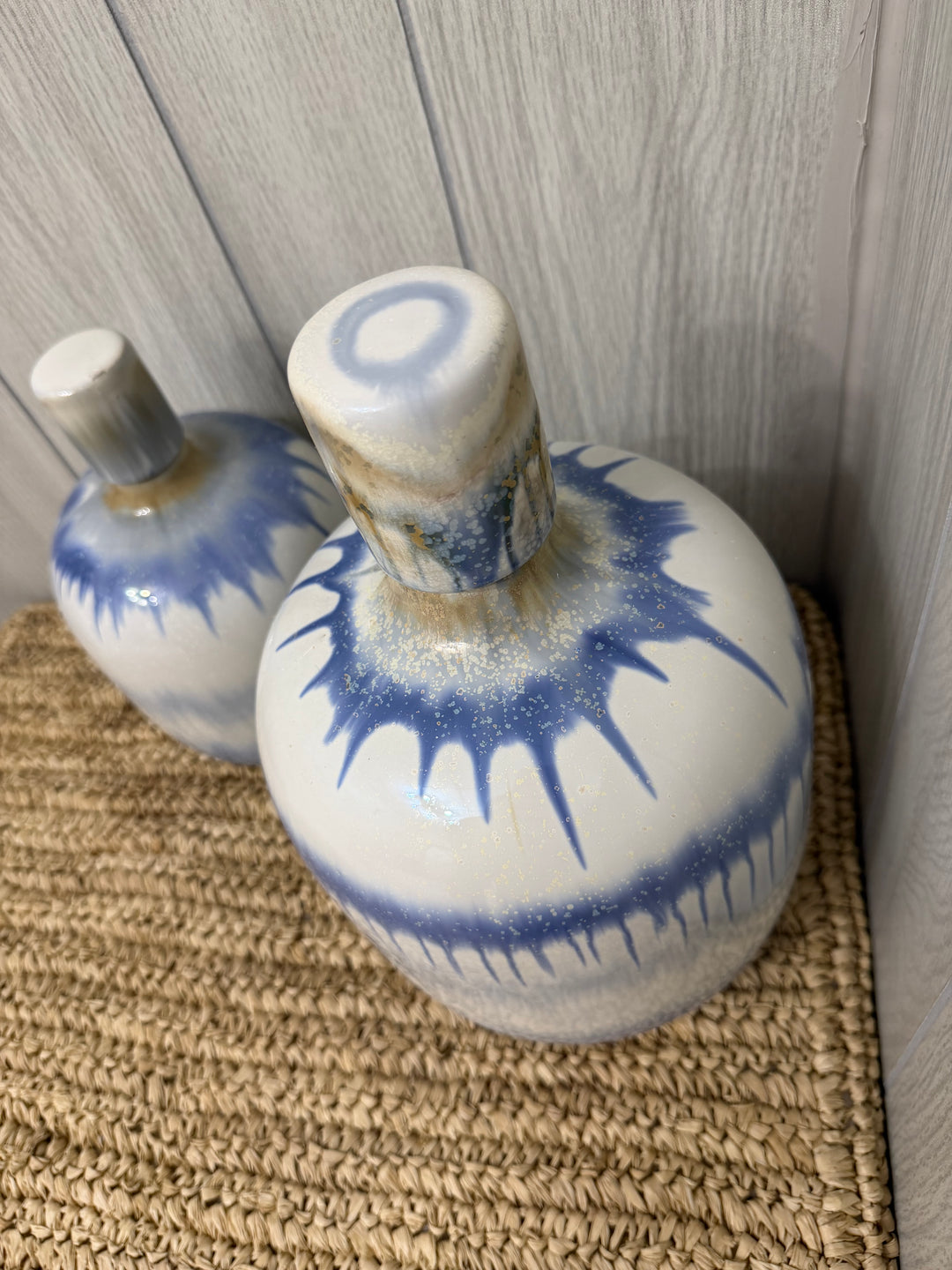 Indigo Tide Stoneware Bottle Jars