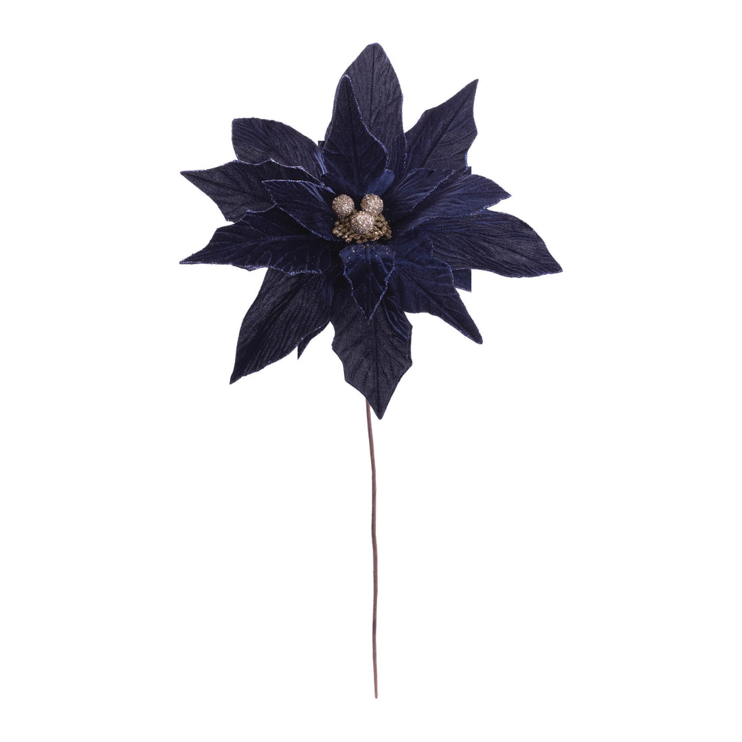 Midnight Velvet Poinsettia Stem – 27.5”