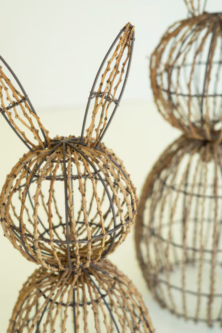 Twig & Iron Bunny Sculptures