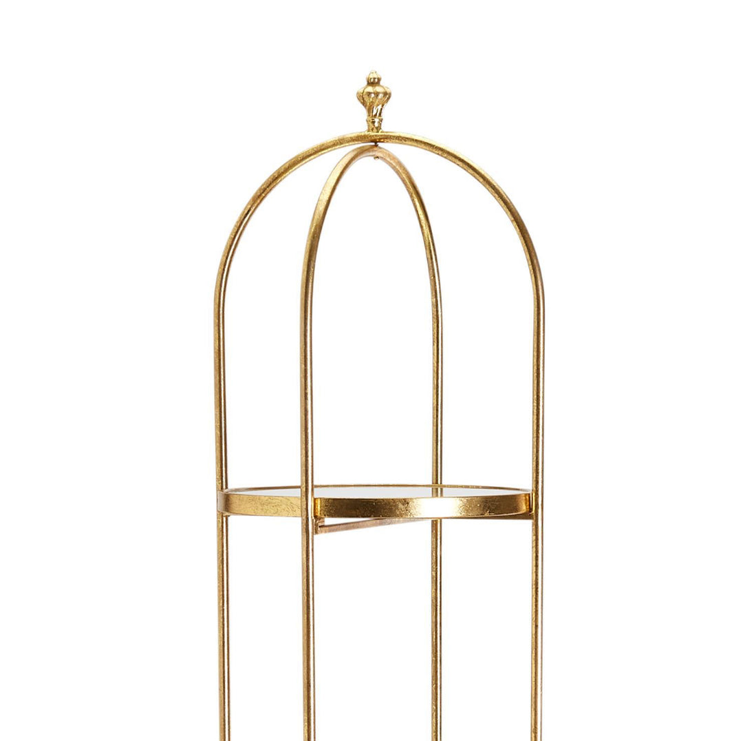 Tall Gold Iron & Glass Display Étagère