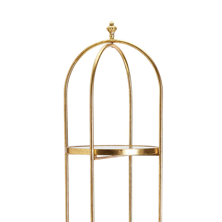 Tall Gold Iron & Glass Display Étagère