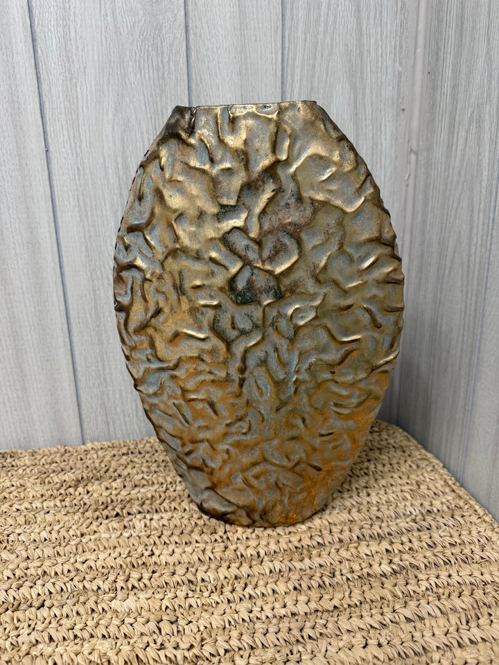 Bronzed Terrain Sculptural Vase