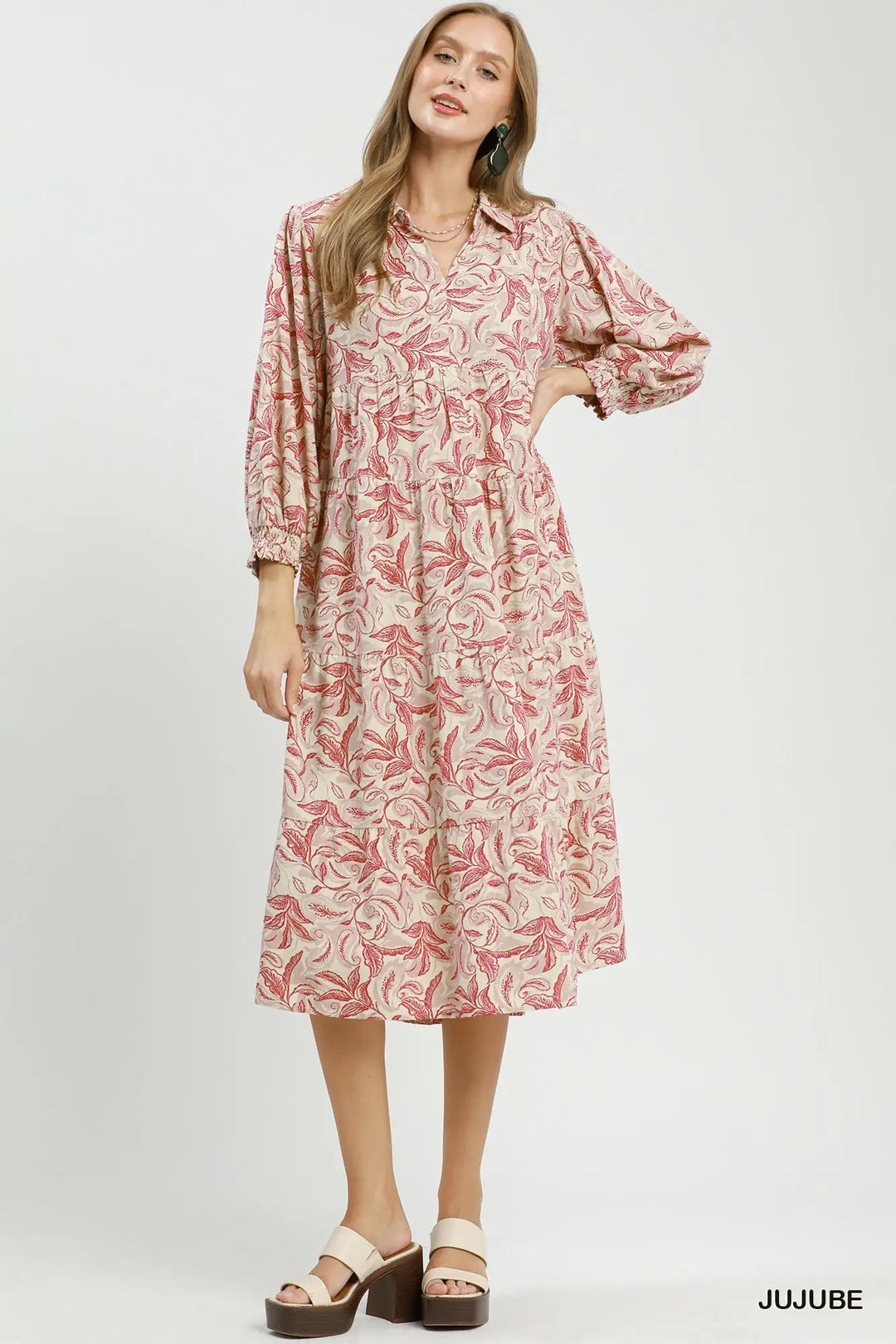 Rosalie Floral Tiered Midi Dress