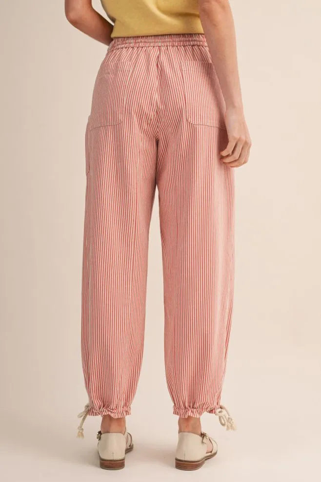 Sunset Stripe Tie-Hem Pants
