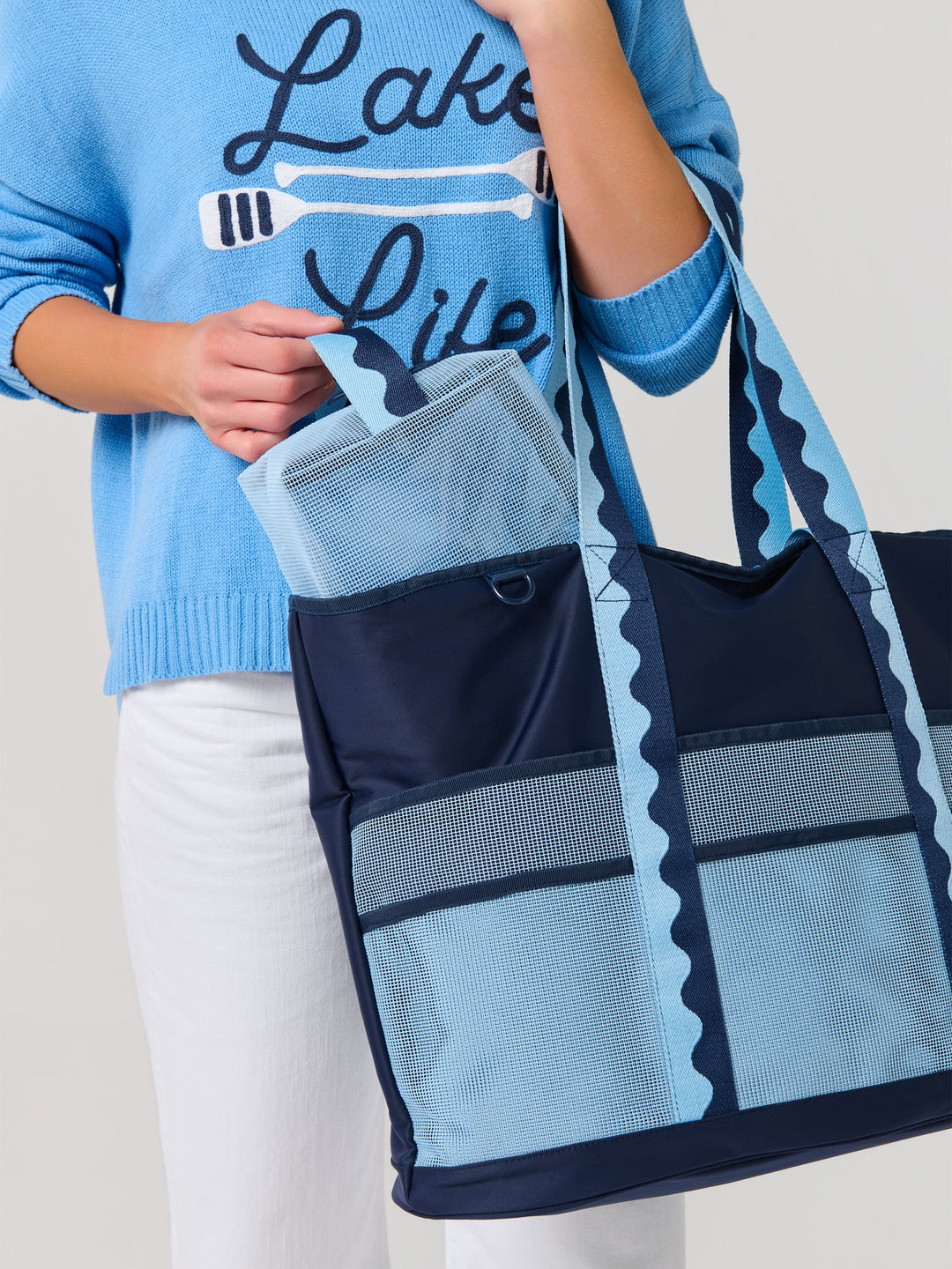 Lake Day Mesh Carryall Tote