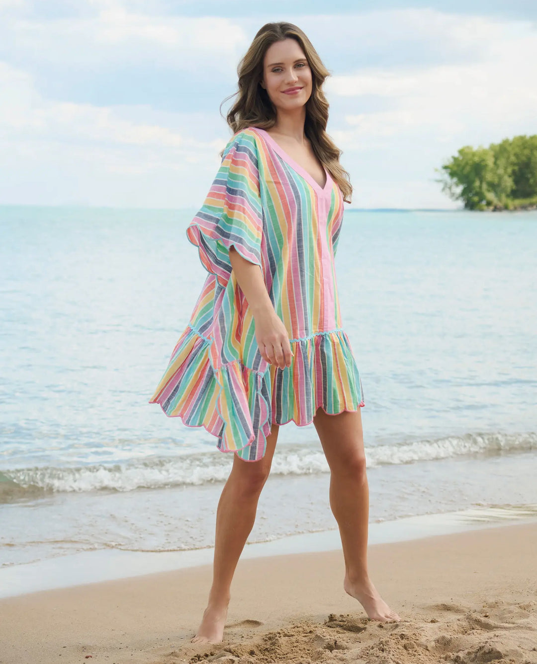 Rainbow Shoreline Cover-Up Dress