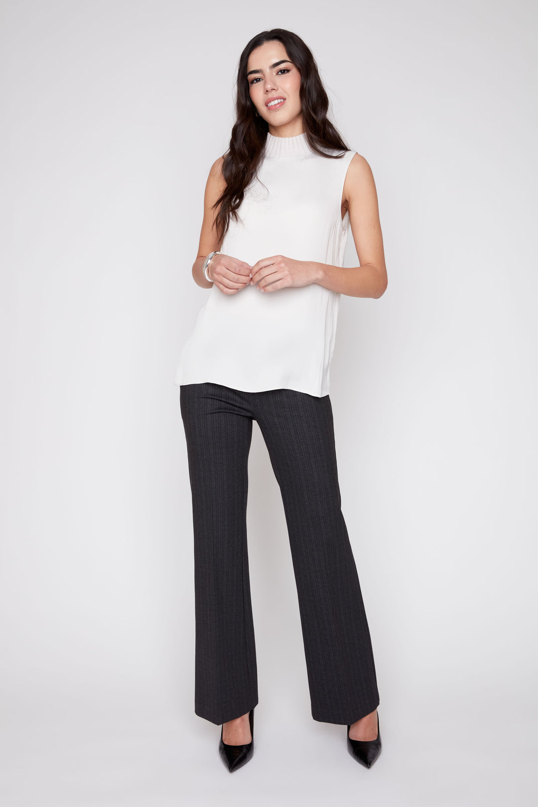 Ivory Ease Mock Neck Blouse