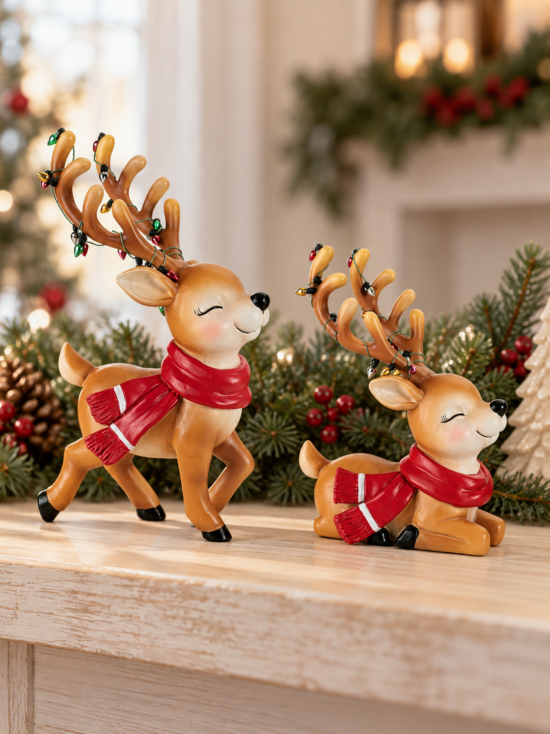 Merry & Bright Reindeer Figurines