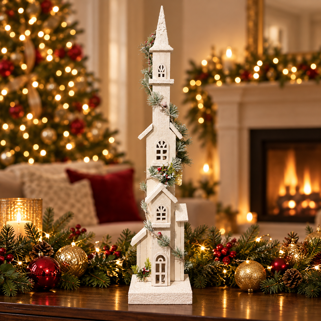 Snowy Christmas Chapel – 36” LED