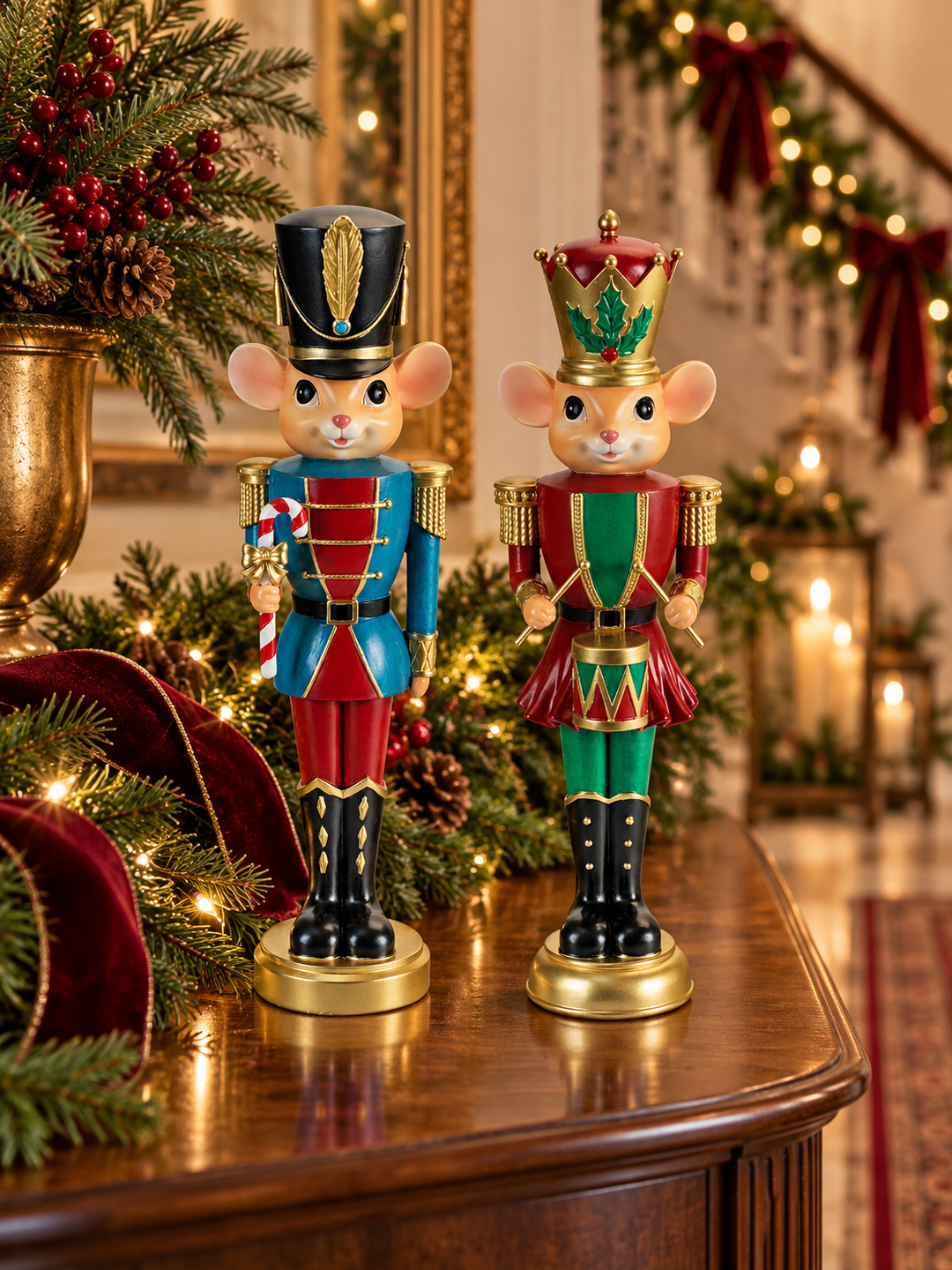 Christmas Mouse Soldier Figurines
