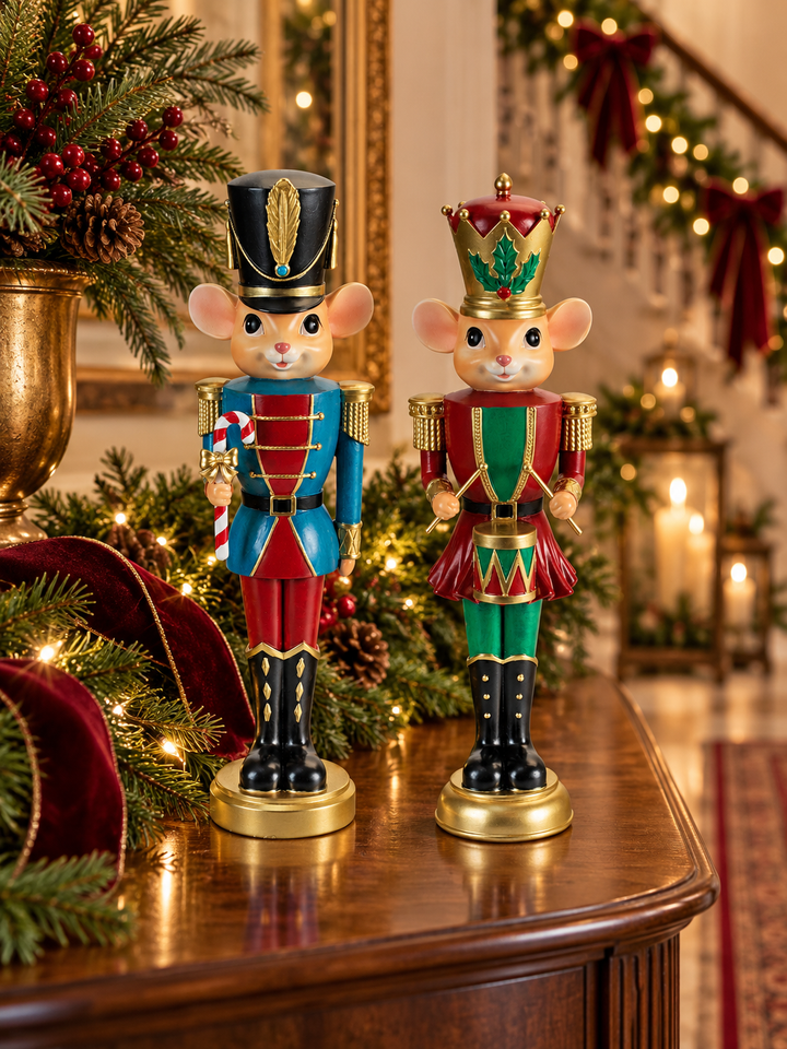 Christmas Mouse Soldier Figurines