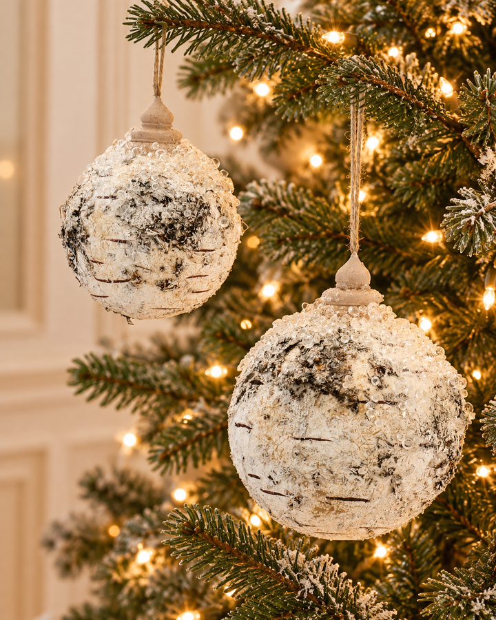 Winter Birch Ball Ornaments