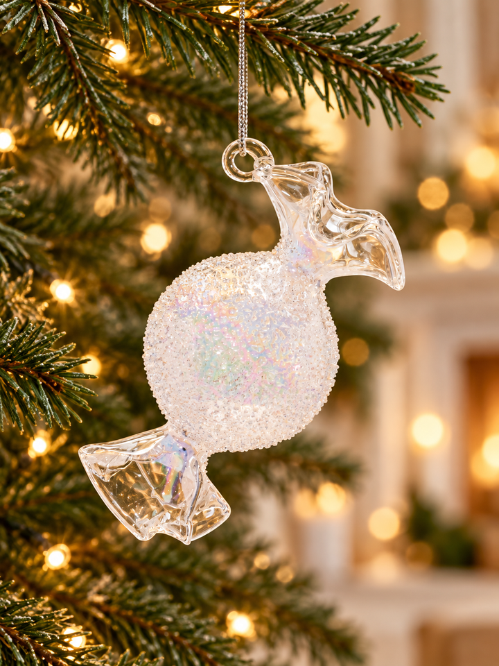 Sugarplum Shimmer Glass Candy Ornaments – Three Designs
