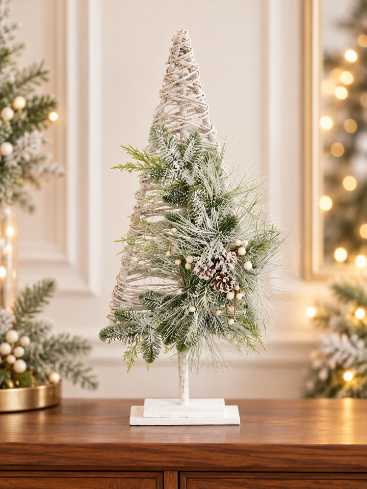 Frosted Woodland Woven Christmas Trees