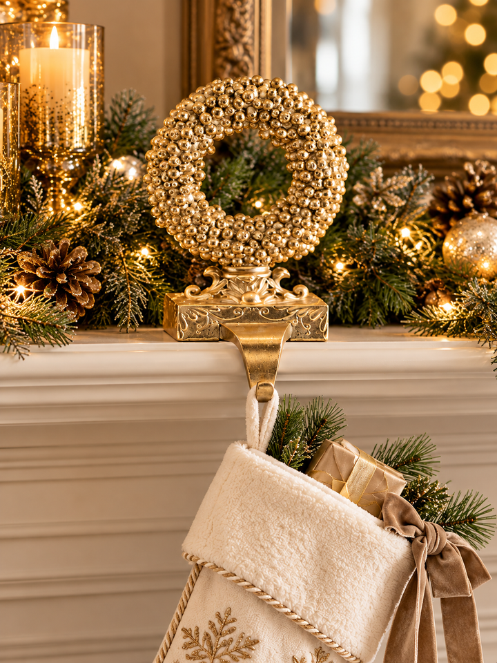 Gilded Elegance Christmas Stocking Holders