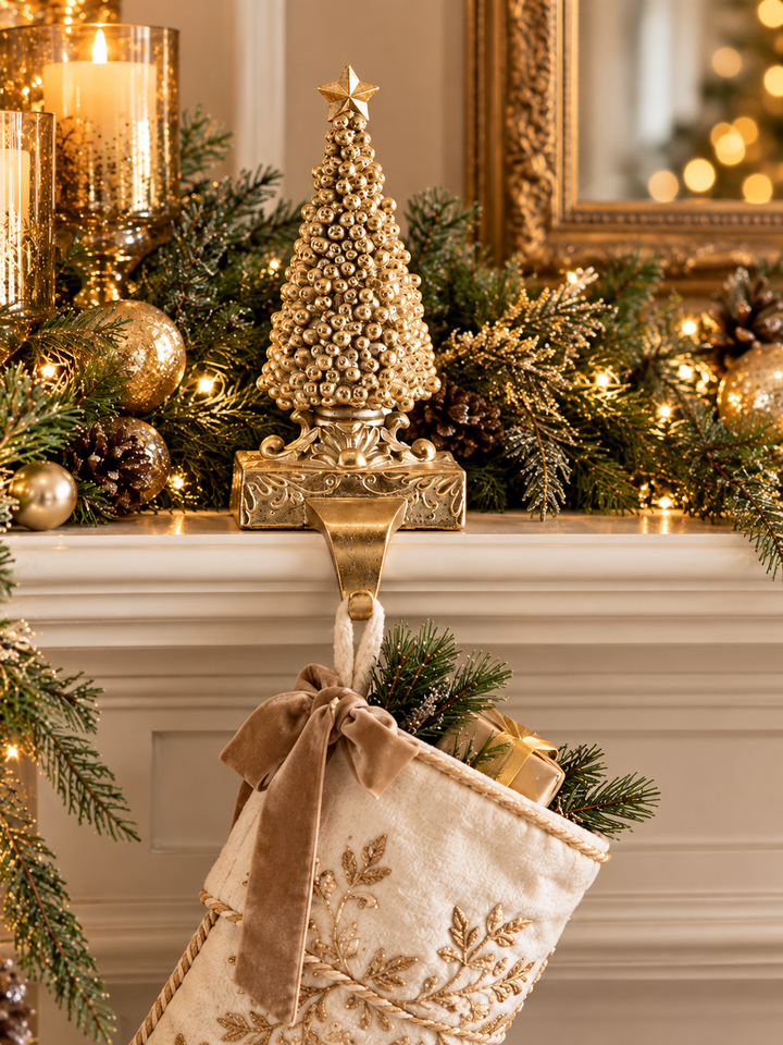 Gilded Elegance Christmas Stocking Holders