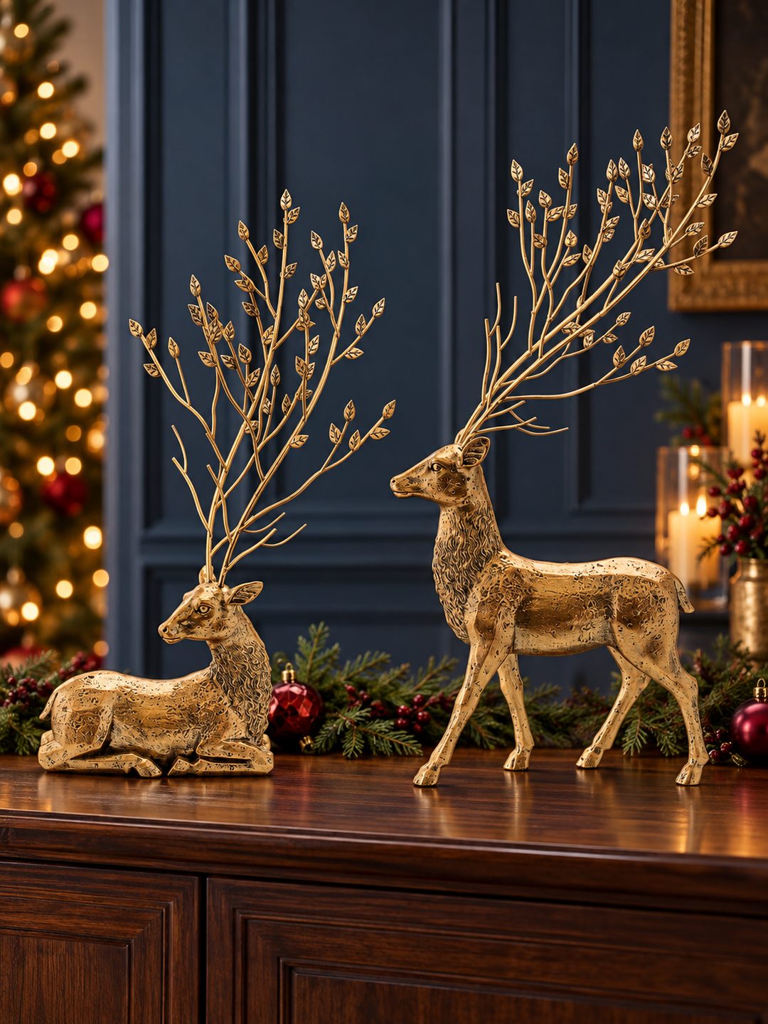 Gilded Woodland Deer – 21″ & 25″