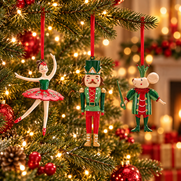 Christmas Ballet Resin Ornaments – Nutcracker, Mouse & Ballerina