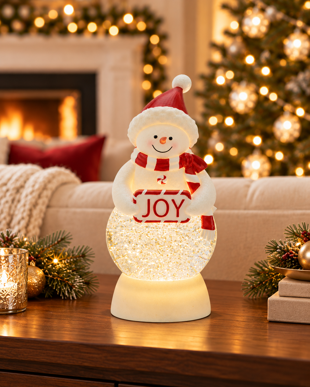 Merry & Bright LED Snowman Snow Globe – Noel & Joy