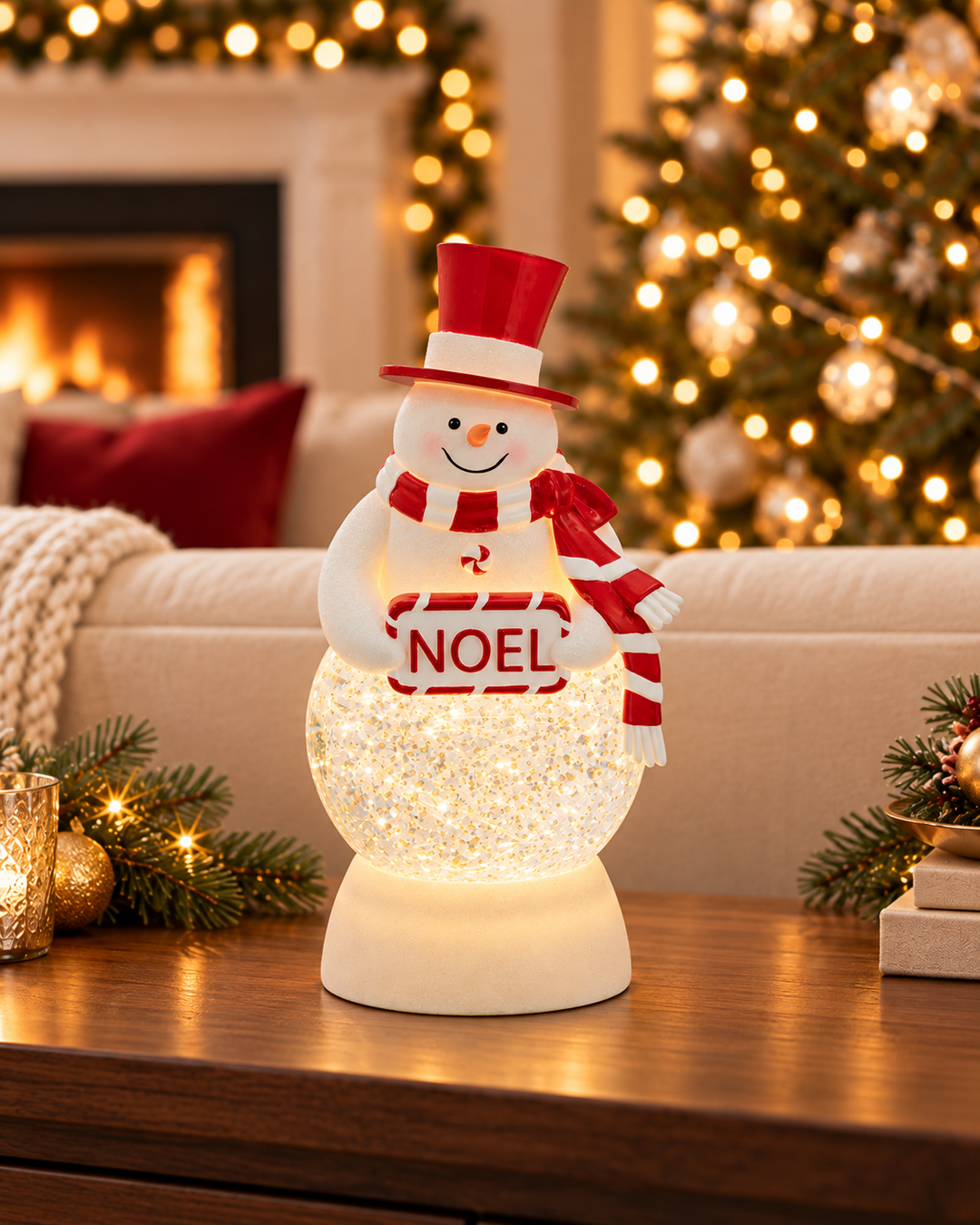 Merry & Bright LED Snowman Snow Globe – Noel & Joy