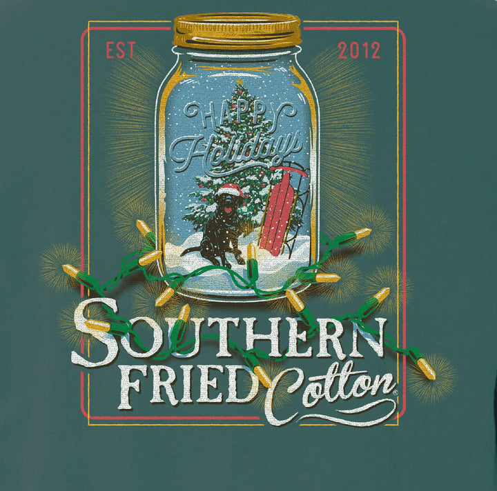 Happy Holidays Black Lab Long Sleeve Tee