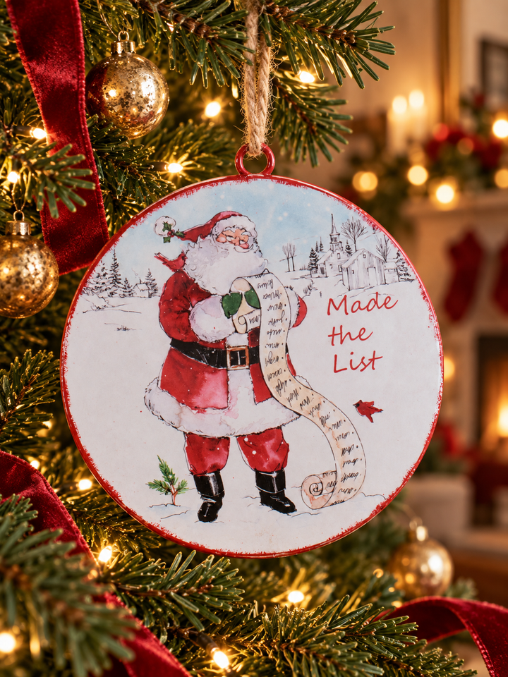 Christmas Memories Santa Disc Ornaments – 6″