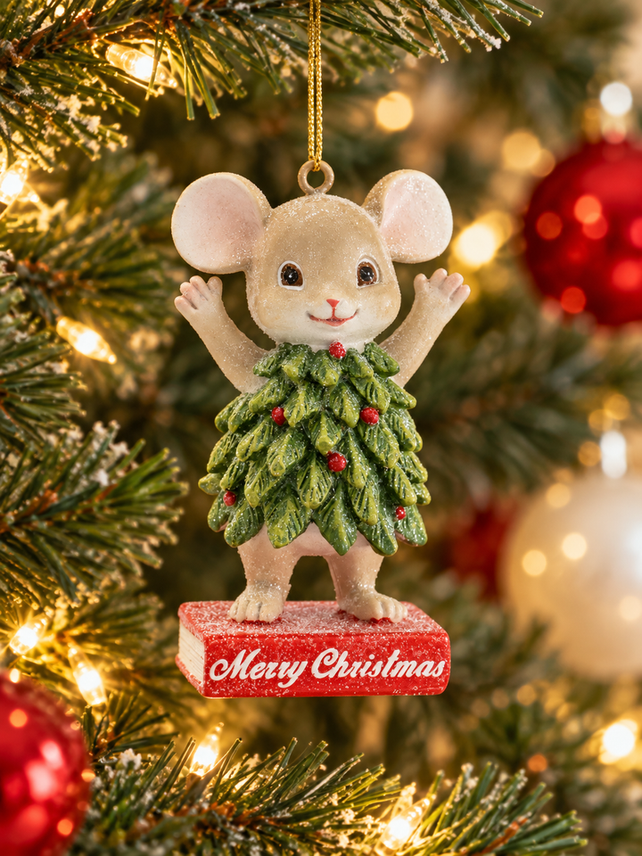 Merry Little Mouse Christmas Tree Ornament