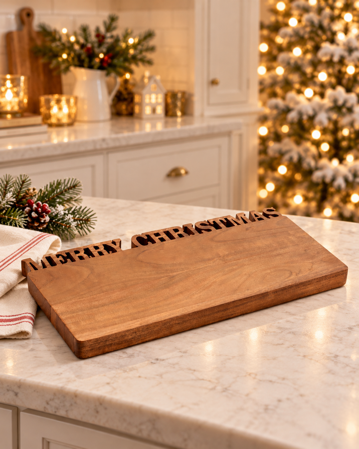 Merry Christmas Wooden Cutting Board — 18"