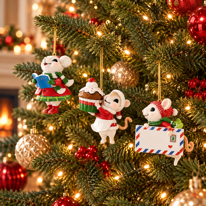 Christmas Cheer Mouse Ornament — Three Charming Styles